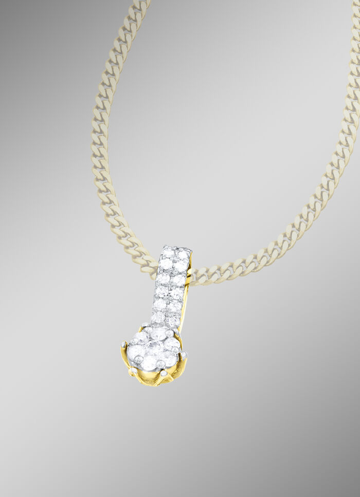 Schicker, voll ausgefasster Anhänger mit 21 Brillanten