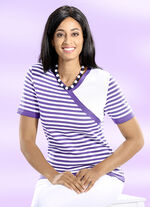 Pulli in Wickeloptik LILA-WEISS