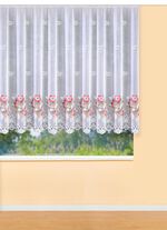Blumenfenster-Vorhang mit Universalschienenband WEISS-BUNT