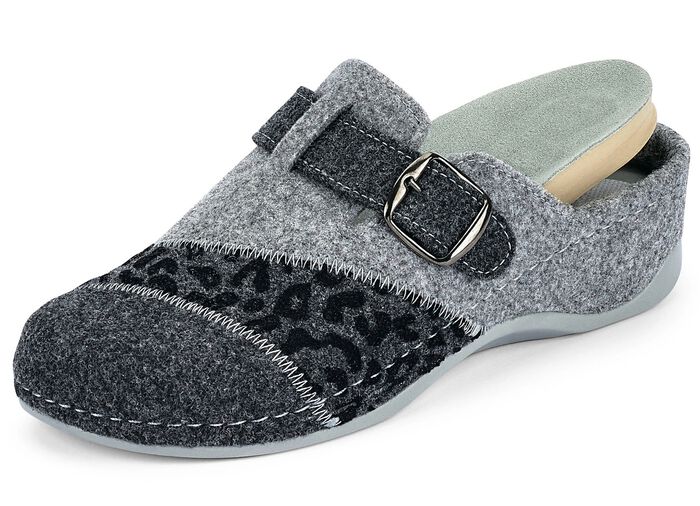 Mubb, klassische Damen-Hausschuhe, Weite H, mit herausnehmbarem Fussbett 