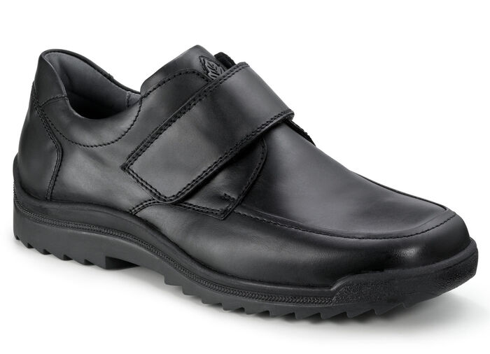 Waldläufer Klettschuh aus hochwertigem Leder SCHWARZ