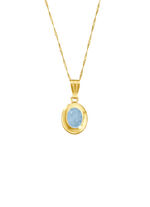 Anhänger mit echtem Aquamarin-Cabochon