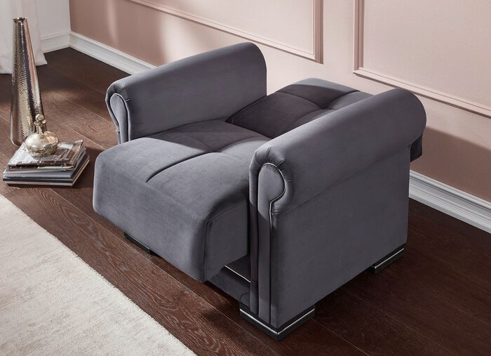 Polsterm&ouml;bel auf stabilem Holzgrundgestell mit Funktion GRAU