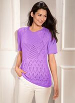 Pullover mit Ajourmix und feinen Strukturen LAVENDEL