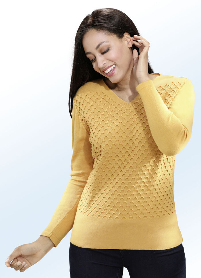 Pullover mit aufwendiger Struktur MESSING