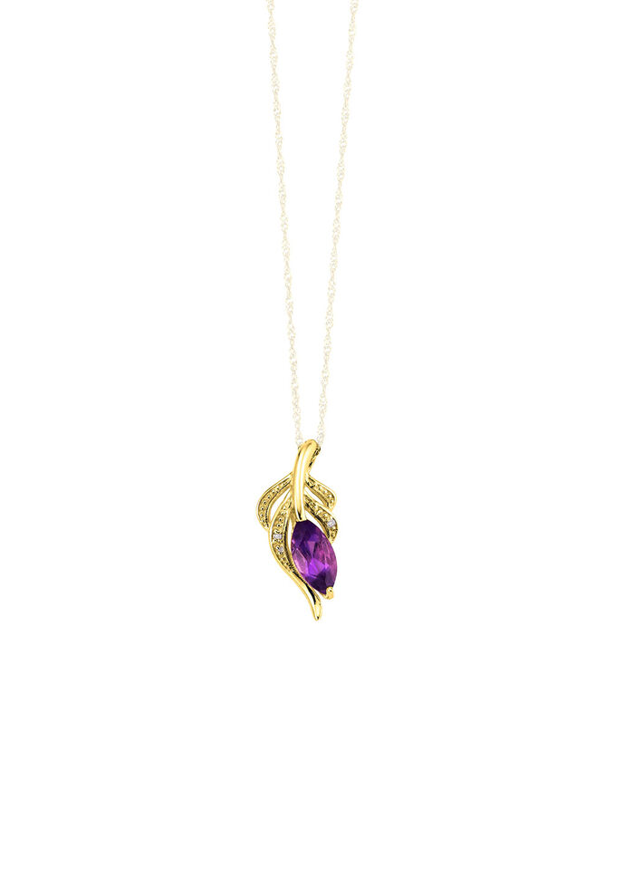 Edler Anh&auml;nger mit Amethyst und 2 Diamanten 