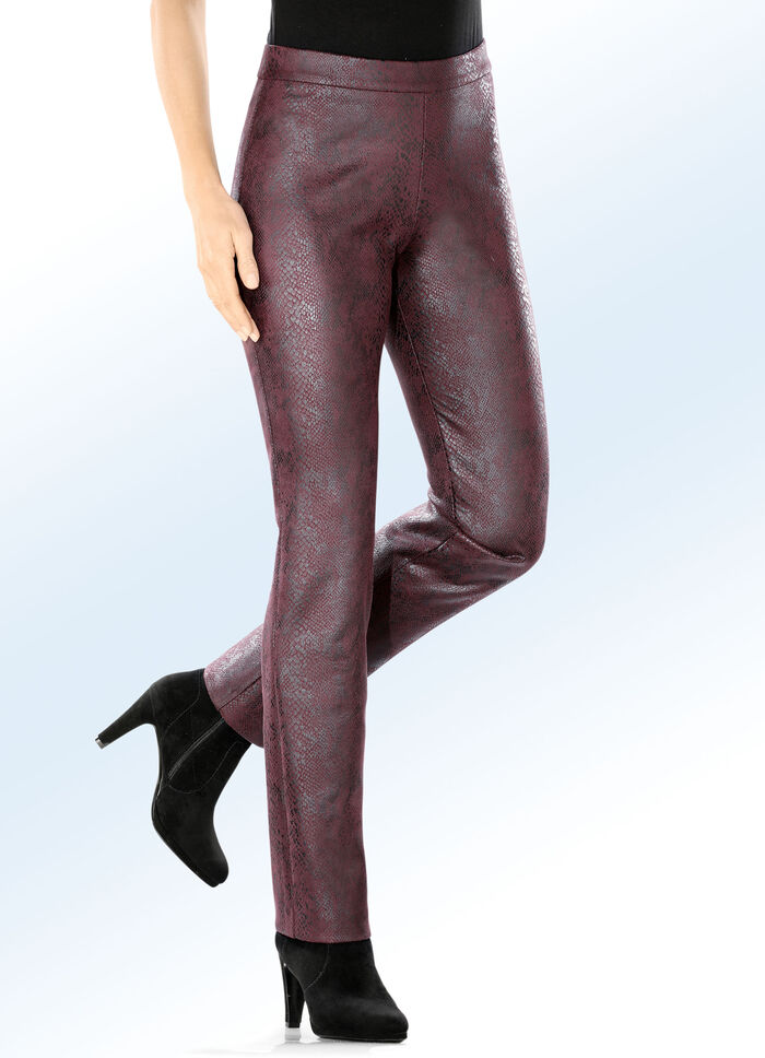 Hose in angesagter Reptil-Optik BORDEAUX