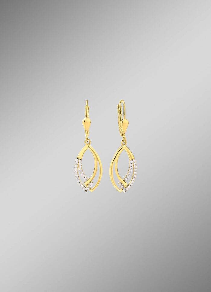 Interessante Ohrringe mit synth. Zirkonia 