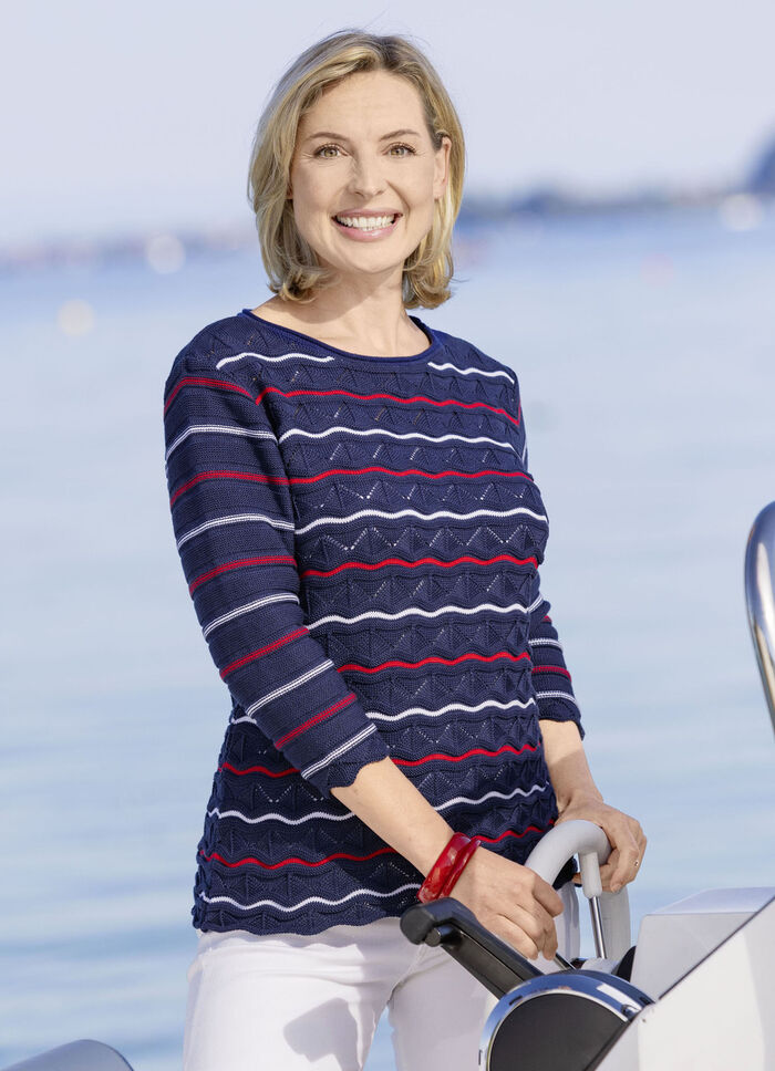 Pullover mit feinen Ringeln 