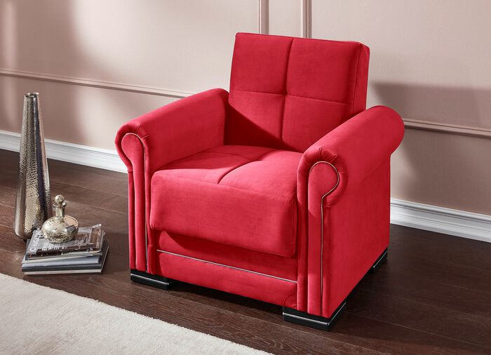 Polsterm&ouml;bel auf stabilem Holzgrundgestell mit Funktion ROT