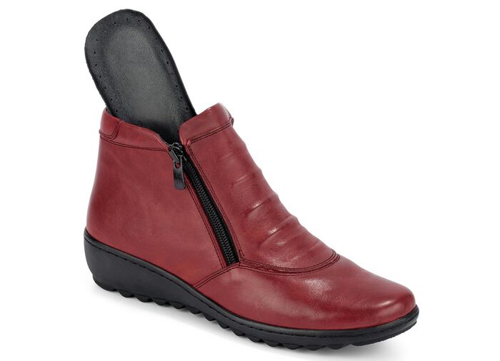 Gemini Stiefelette aus Rind-Nappaleder RUBINROT
