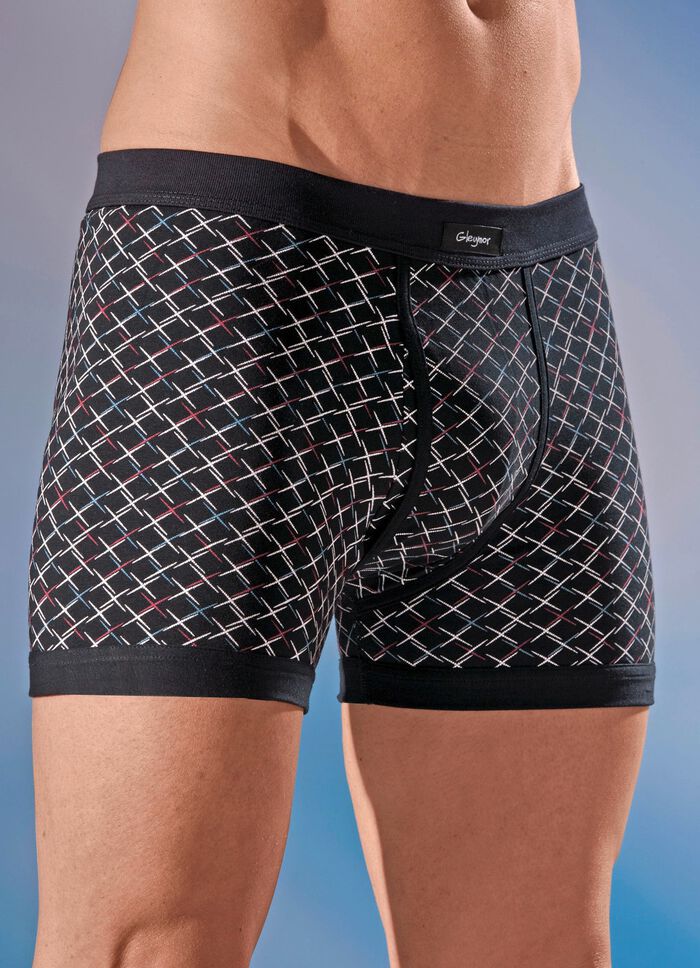 Dreierpack Unterhosen aus Feinjersey, allover dessiniert 