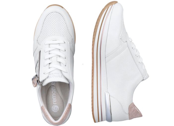 Remonte Sneaker im modischen Dessin WEISS-ROSEGOLD
