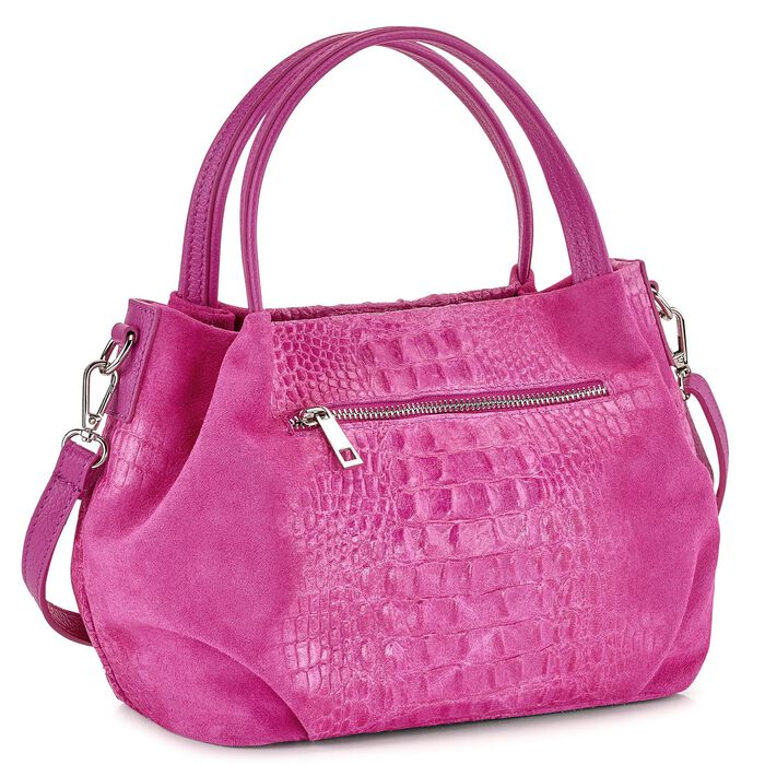 Laurina Tasche mit raffinierter Reptilpr&auml;gung PINK