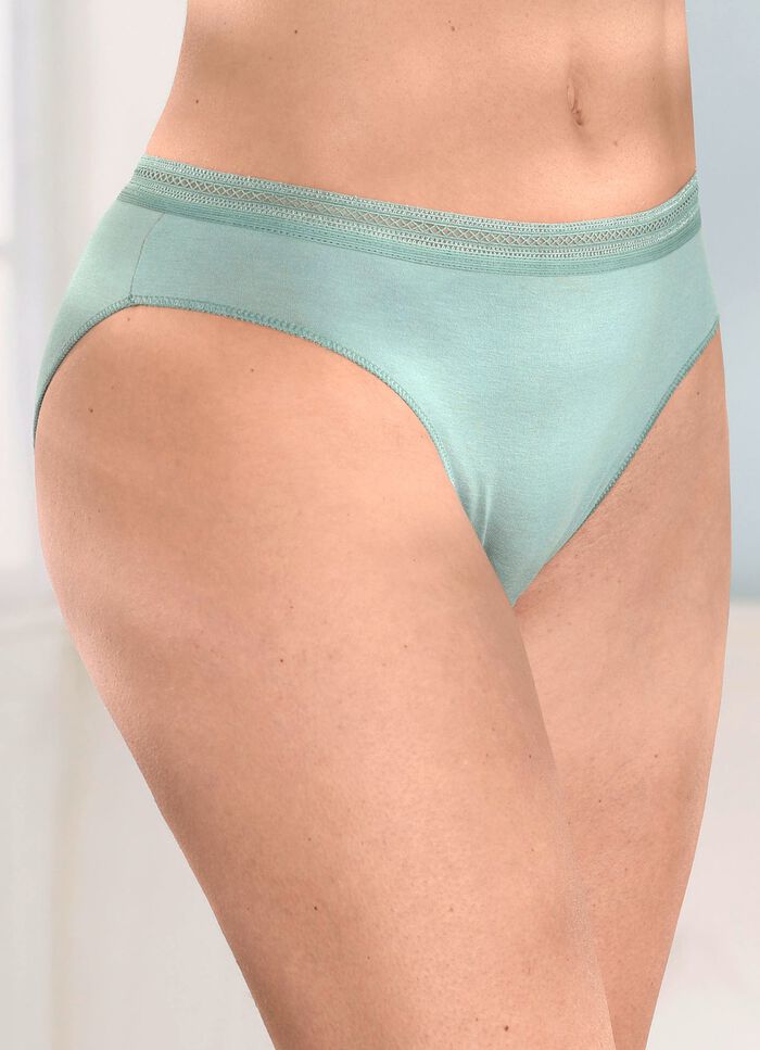 Viererpack Slips mit dekorativem Elastikbund 