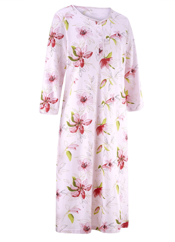 Zweierpack Nachthemden, 3/4-lange Ärmel mit Knopfleiste 