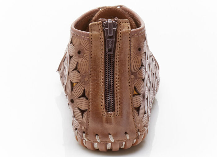 Gemini Bootie mit praktischem Fersen-Reissverschluss COGNAC