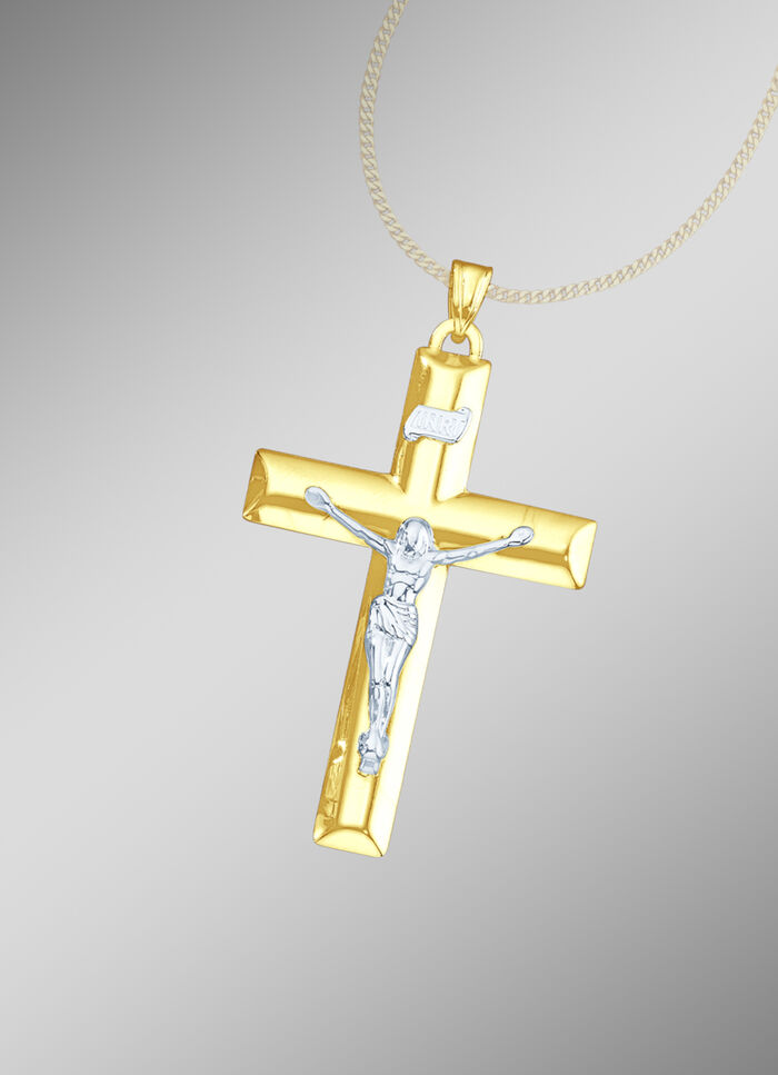 Kreuz-Anh&auml;nger in Bicolor 