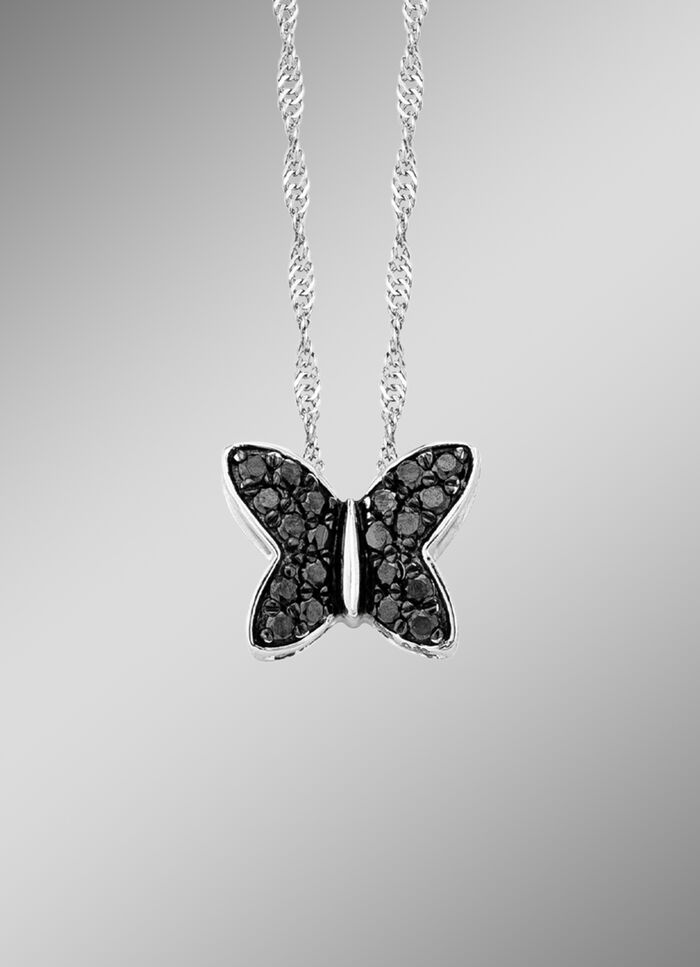 Schmetterling-Anhänger mit 20 Brillanten