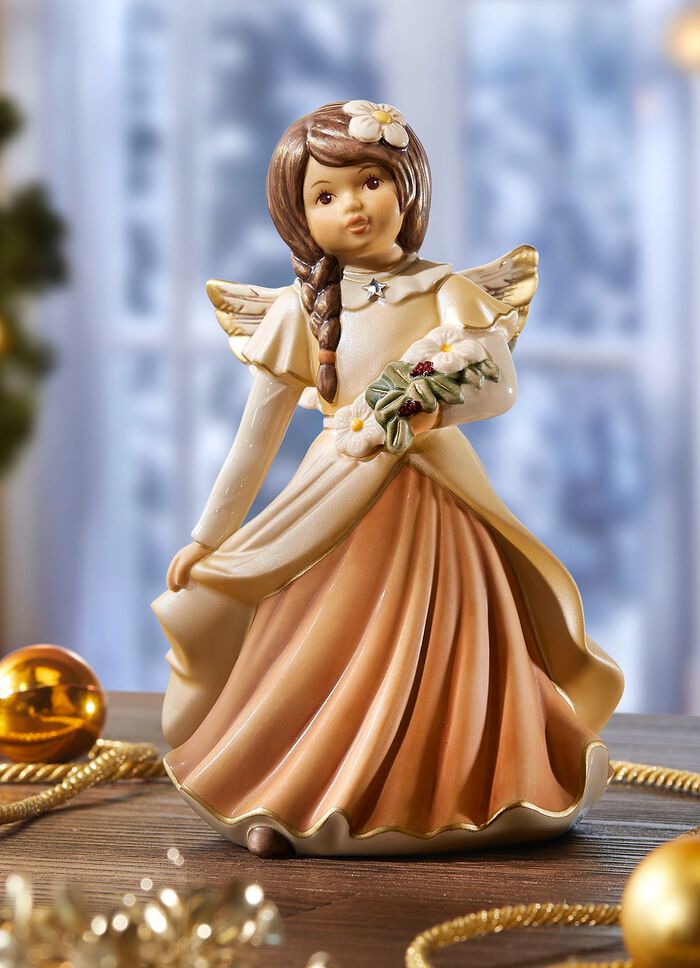 Goebel Engel mit Weihnachtsstern CHAMPAGNER