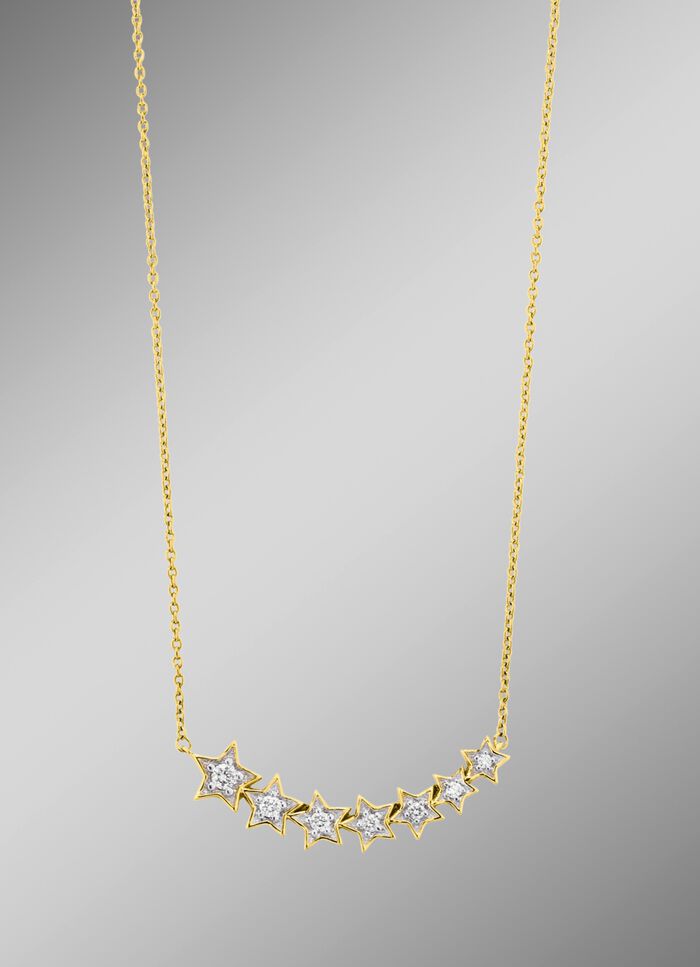 Sterne-Halskette mit Brillanten 