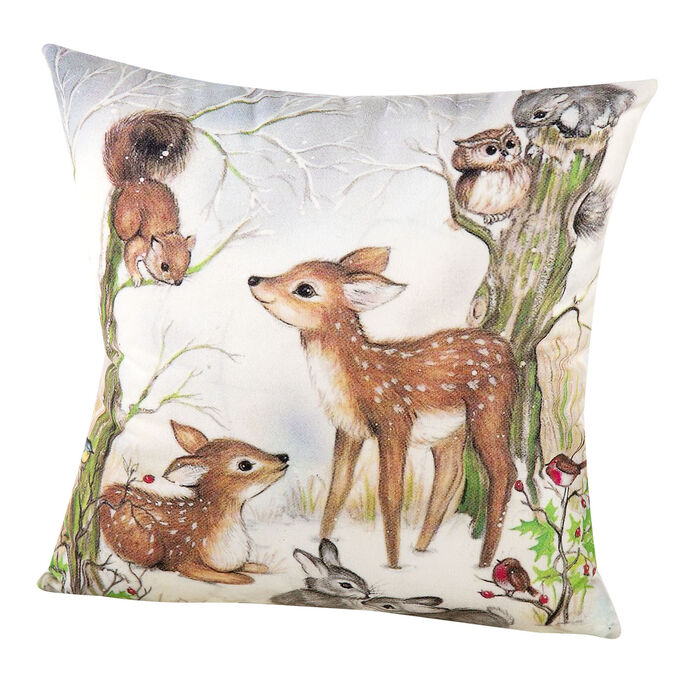 Kissenbezug mit bezaubernden Winterszenen WALDTIERE