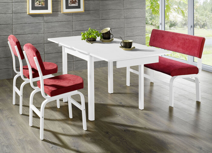 Schicke, moderne Esszimmermöbel WEISS-ROT