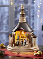 Lichterhaus Seiffener Kirche aus hauptsächlich einheimischen Massivhölzern 