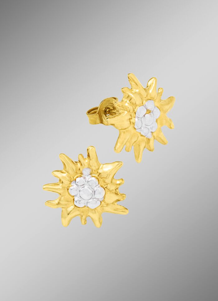 Edelweiss-Ohrstecker in Bicolor 