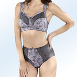 Miss Mary Slip mit elastischen Spitzeneinsätzen GRAFIT-WEISS