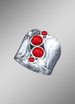 Aussergew&ouml;hnlicher Damenring mit Koralle, beh. 