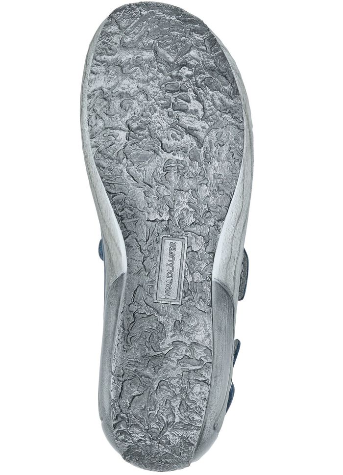 Waldl&auml;ufer, bequeme Damen-Sandalen, Weite G, mit herausnehmbarem Fussbett JEANSBLAU