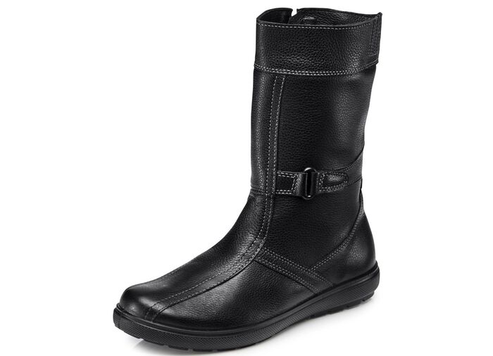 Stiefelette mit winterlichem Lammfellfutter SCHWARZ