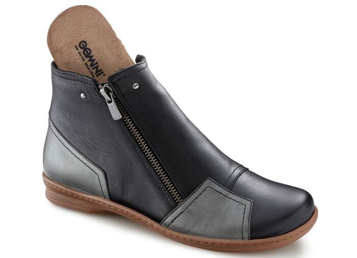 Gemini Stiefelette mit Zierrei&szlig;verschluss SCHWARZ-GRAU
