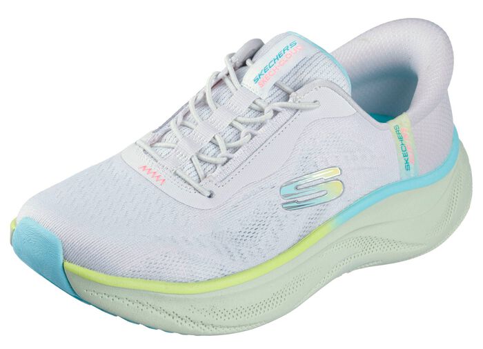 SKECHERS Sneaker mit geformter Slip-Ins Fersenplatte EISGRAU-MULTICOLOR