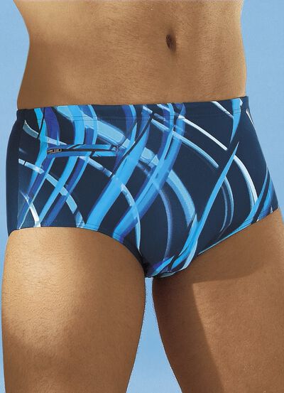 Badehose in höherer Slipform mit Reissverschlusstasche 