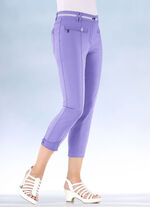 7/8-lange Hose mit kontrastfarbenem Zierband LAVENDEL