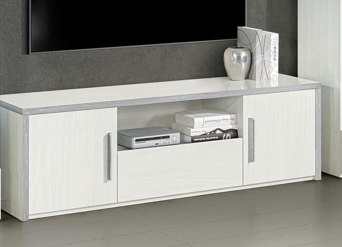 Möbelserie mit LED-Beleuchtung und Softclose BIRKE W.-SILBER