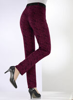 Hose in angesagter Tierfell-Dessinierung RUBINROT-SCHWARZ