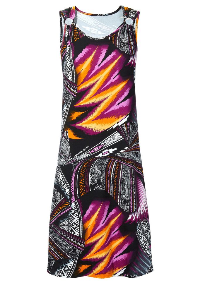 Kleid mit Zierringen an den breiten Tr&auml;gern 