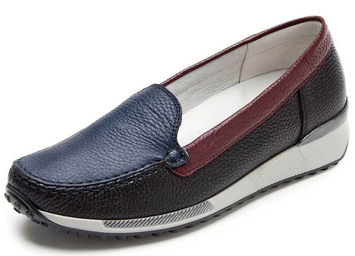 Waldl&auml;ufer Mokassin-Slipper aus edlem, weichem Hirsch-Nappaleder SCHWARZ-MULTI