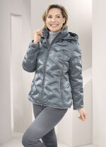Daunenjacke mit abnehmbarer Kapuze STAHLBLAU