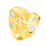 Damenring in Bicolor mit Struktur 