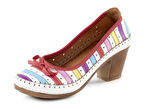 Gemini, modische Damen-Pumps, Weite G, aus Leder WEISS-MULTICOLOR