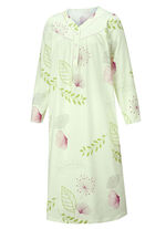 Zweierpack Nachthemden, 3/4 -langen Ärmeln mit Knopfleiste 1X PISTAZIE-BUNT, 1X PISTAZIE