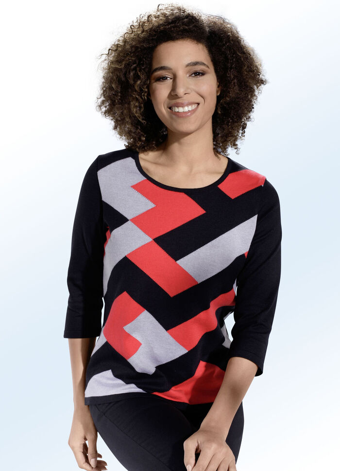 Pullover mit Intarsien-Dessin 