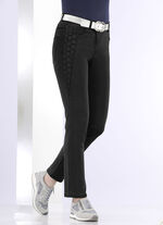 Jeans mit schöner Stickerei SCHWARZ