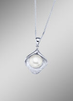 S&uuml;sswasser-Zuchtperlen Anh&auml;nger mit Panzerkette  