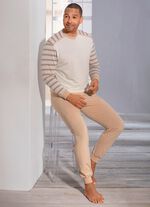 G&ouml;tting Pyjama mit kurzem V-Ausschnitt und B&uuml;ndchenabschl&uuml;ssen 