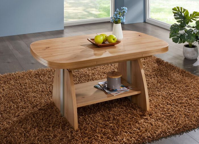 H&ouml;henverstell- und ausziehbarer Couchtisch  ARTISAN EICHE